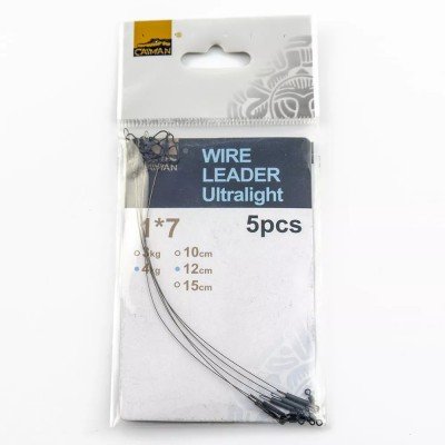 186584 Поводок CAIMAN Wire Leader Ultralait (5 шт в упак) 1*7, 12 см, 4 кг